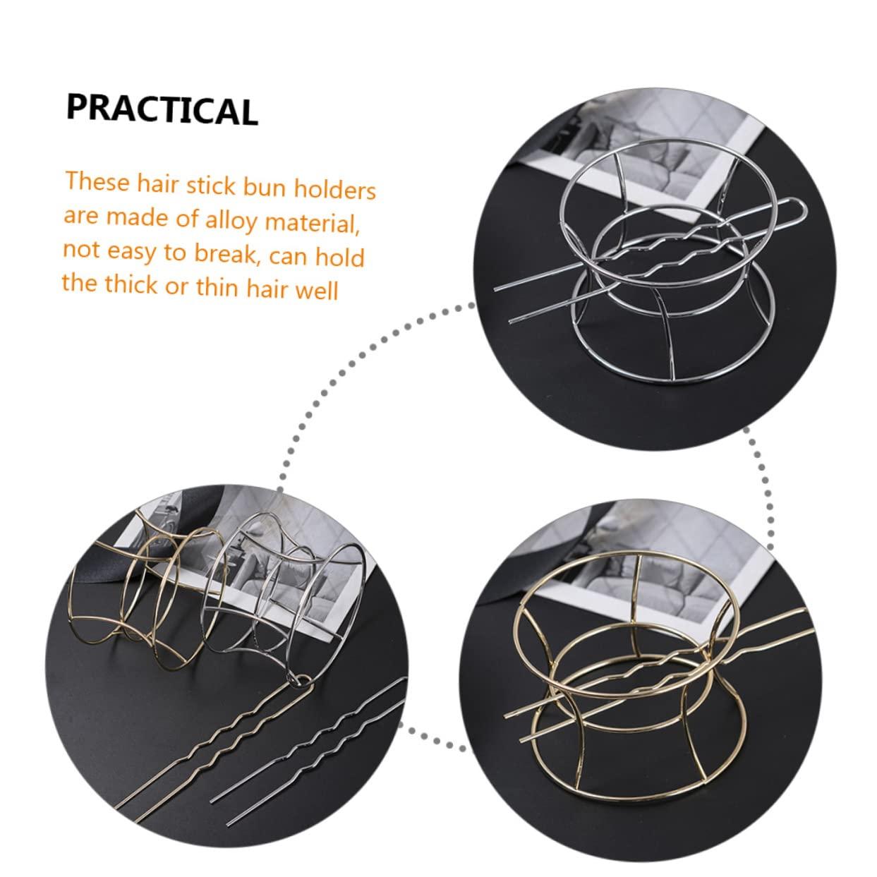 Baluue Baluue Vintage Hair Clips Gold Hair Cuffs Bun Cuff Pin for Women Hair Bun Cage for Hair