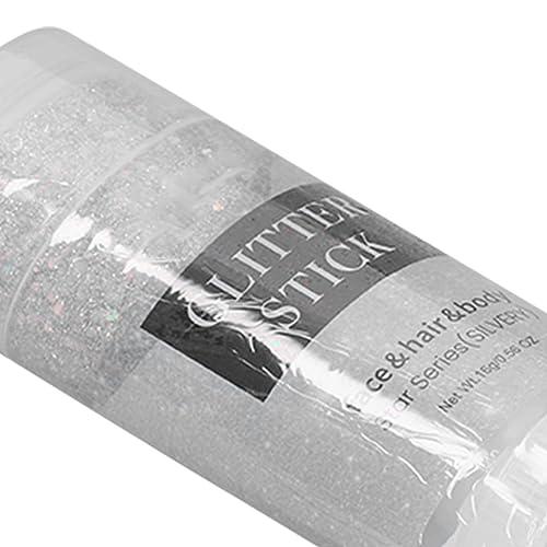 Airshi Body Glitter Stick, Skin Friendly Lasting Mild Silver Sparkling Body Glitter Gel for Hair for Parties