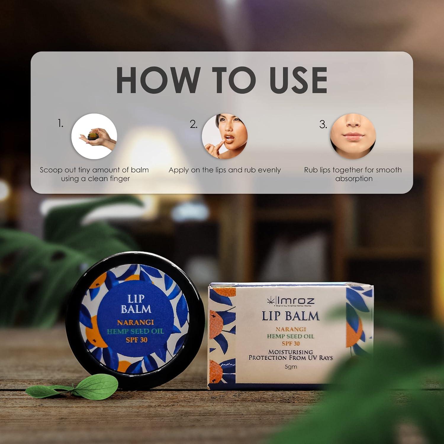 SHIVEEX STORE Natural Lip Balm For Men & Women I 24 Hrs Lip Moisturizer For Dry And Chapped Lips I Non-sticky | Lip Balm With SPF | Enriched with Cocoa Butter, Narangi & Hemp Seed Oil | SPF 30I 5gm