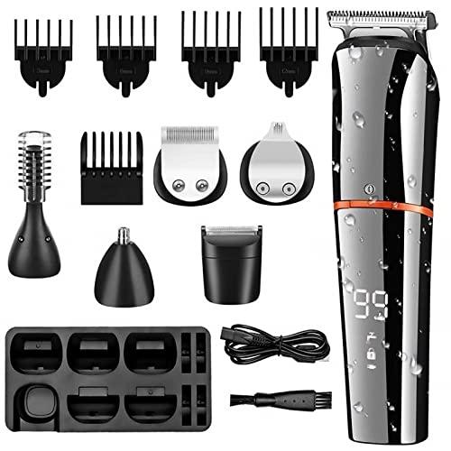 ZCXJMH Professional Hair Clippers for Men, Digital display all in one hair trimmer for men nose eyebrow beard trimmer body groomer electric hair clipper set
