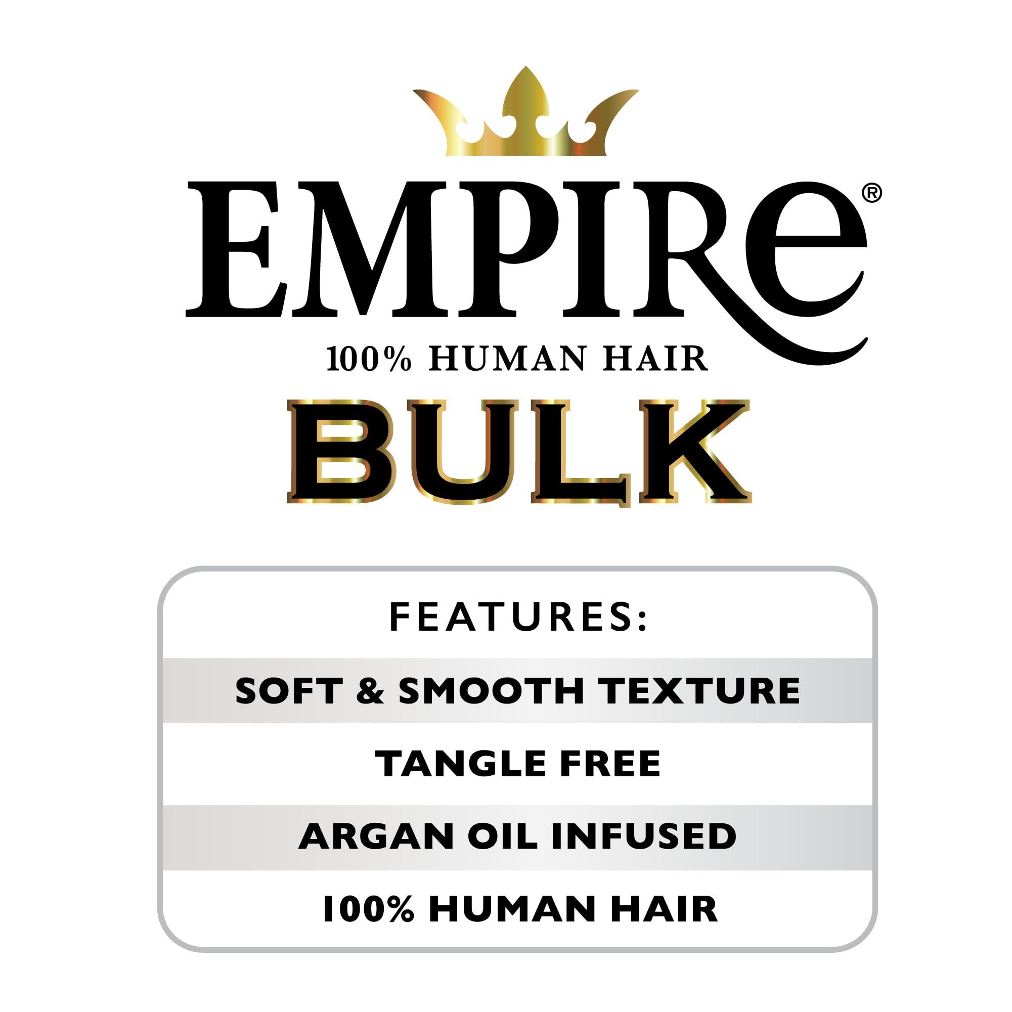 Sensationnel Sensationnel Hair Extensions Empire Bulk 22-inch Human Hair, BG Burgandy, for Knotless Boho Box Braids or Curly Loose Wave
