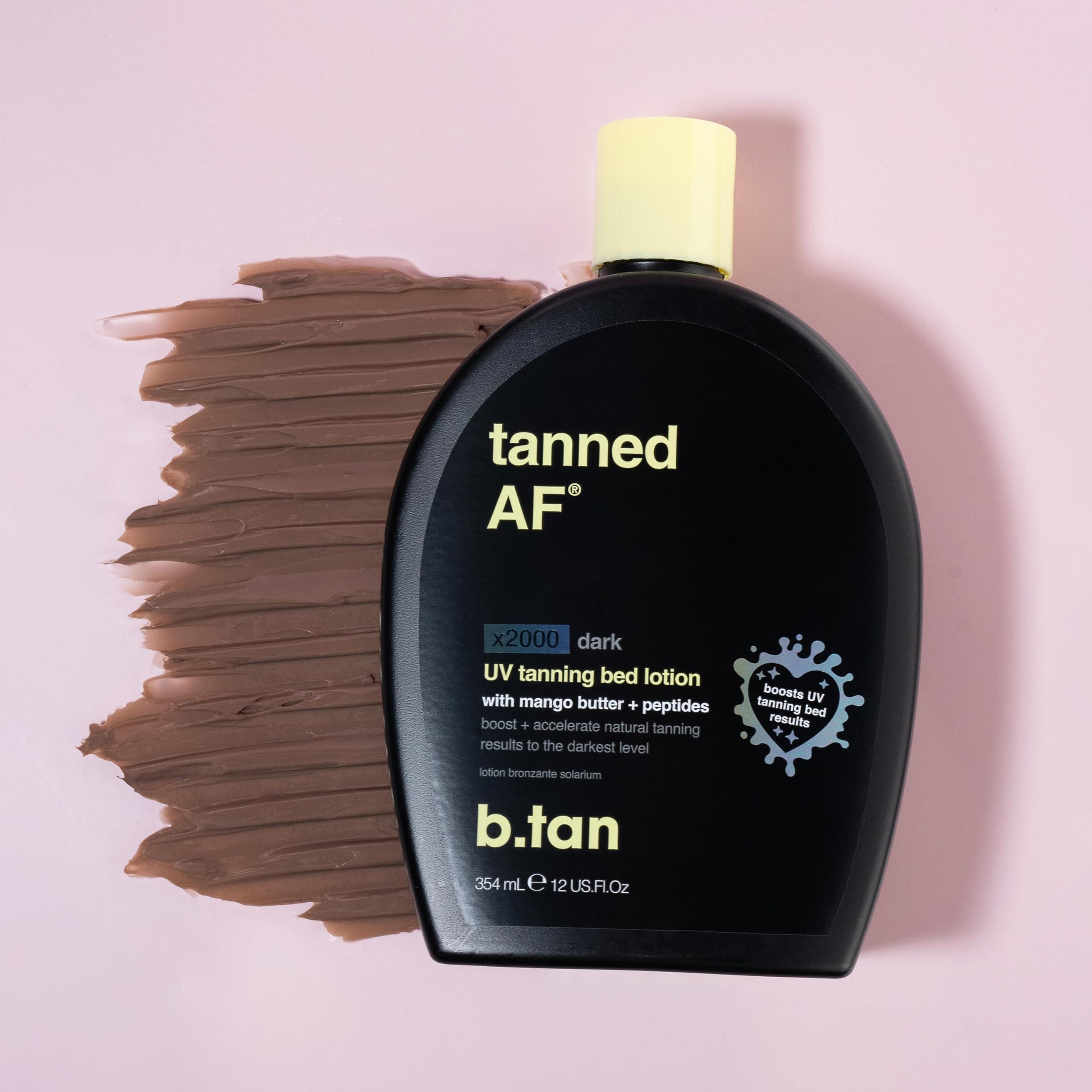 B.TAN b.tan UV Tanning Bed Lotion | Darkest Tanning Lotion - Indoor Outdoor Tan Bronzer Accelerator, Best Browning Lotion, 12 Fl Oz