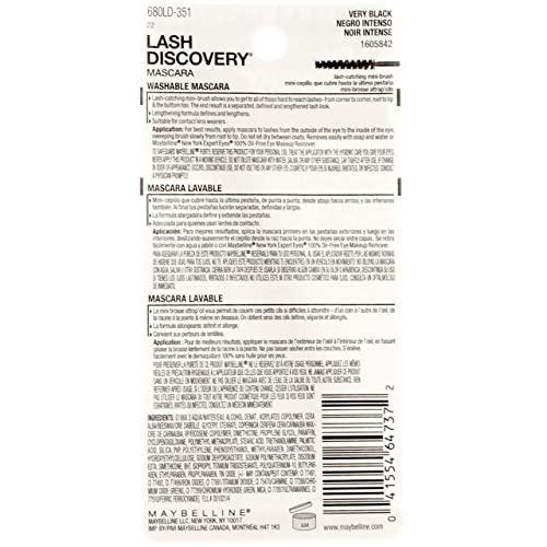 Maybelline New York Maybelline New York Lash Discovery Washable Mascara, Very Black, 0.16 Fluid Ounce