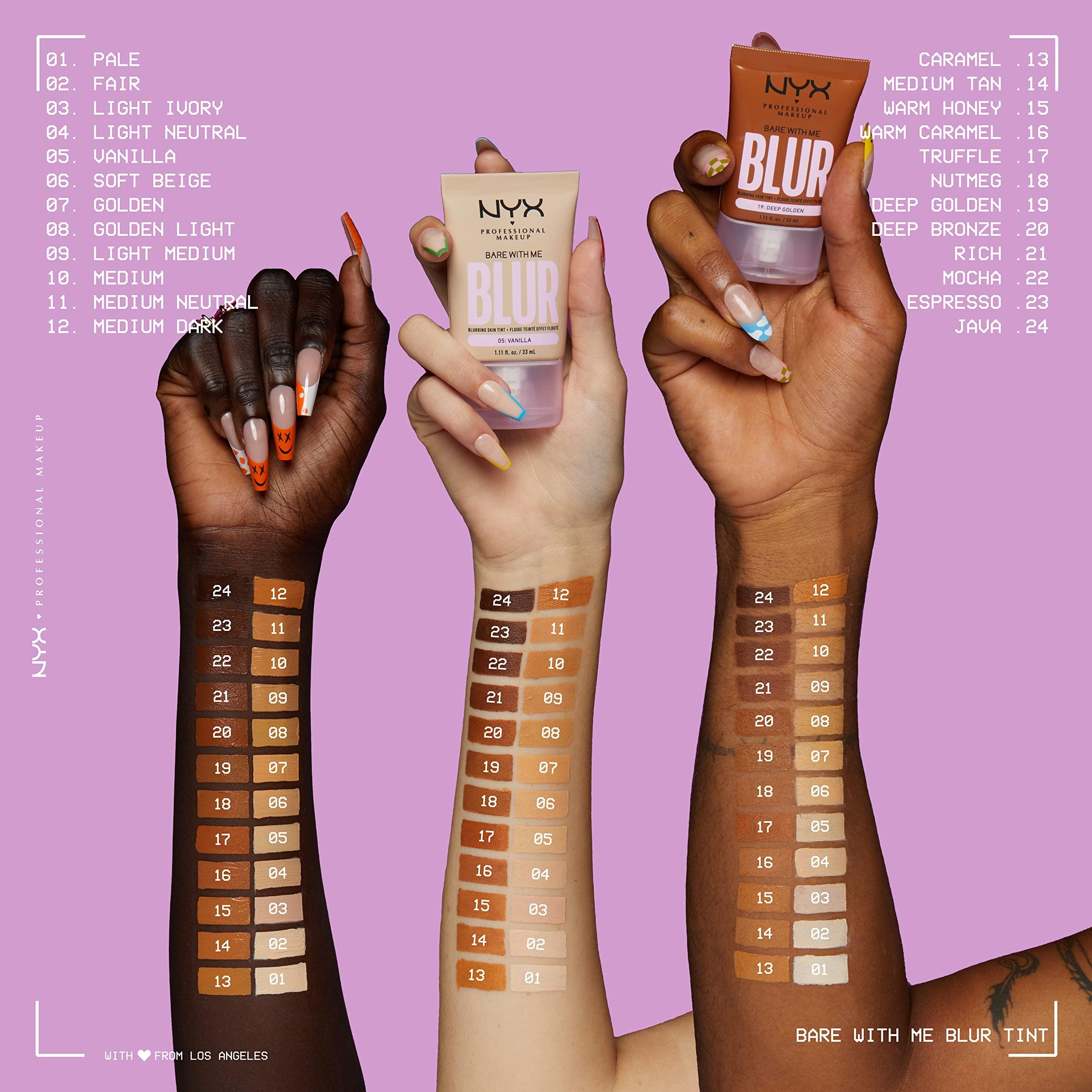 NYX PROFESSIONAL MAKEUP NYX PROFESSIONAL MAKEUP Bare With Me Blur Skin Tint Foundation Make Up with Matcha, Glycerin & Niacinamide - Soft Beige