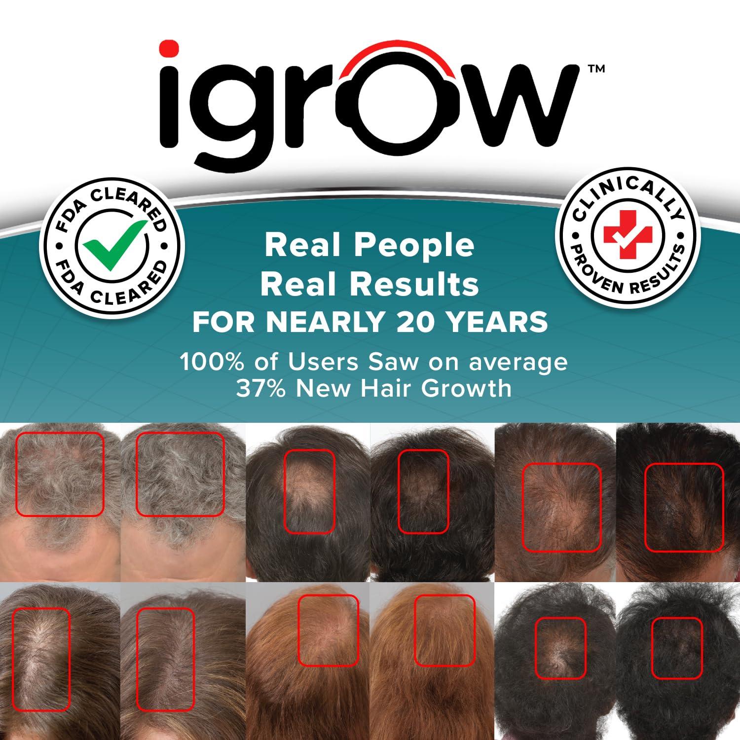 iGrow iGrow Laser Hair Growth System - Clinically proven, FDA Cleared Laser Cap Hair Growth for Men & Women.