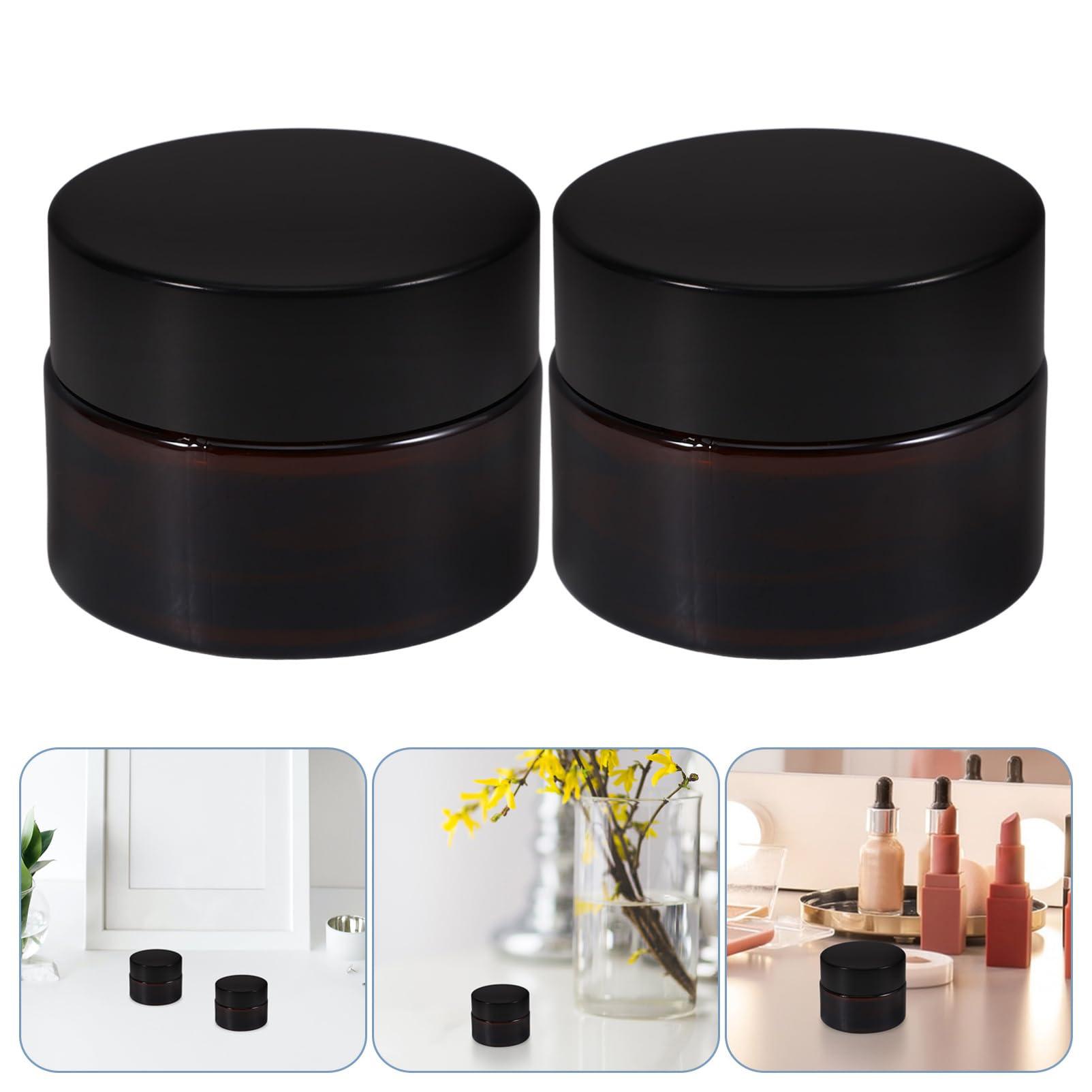 BUGUUYO BUGUUYO Body Butter Containers Cream Jars Travel Size 6pcs Skincare Jars Black Caps Refillable