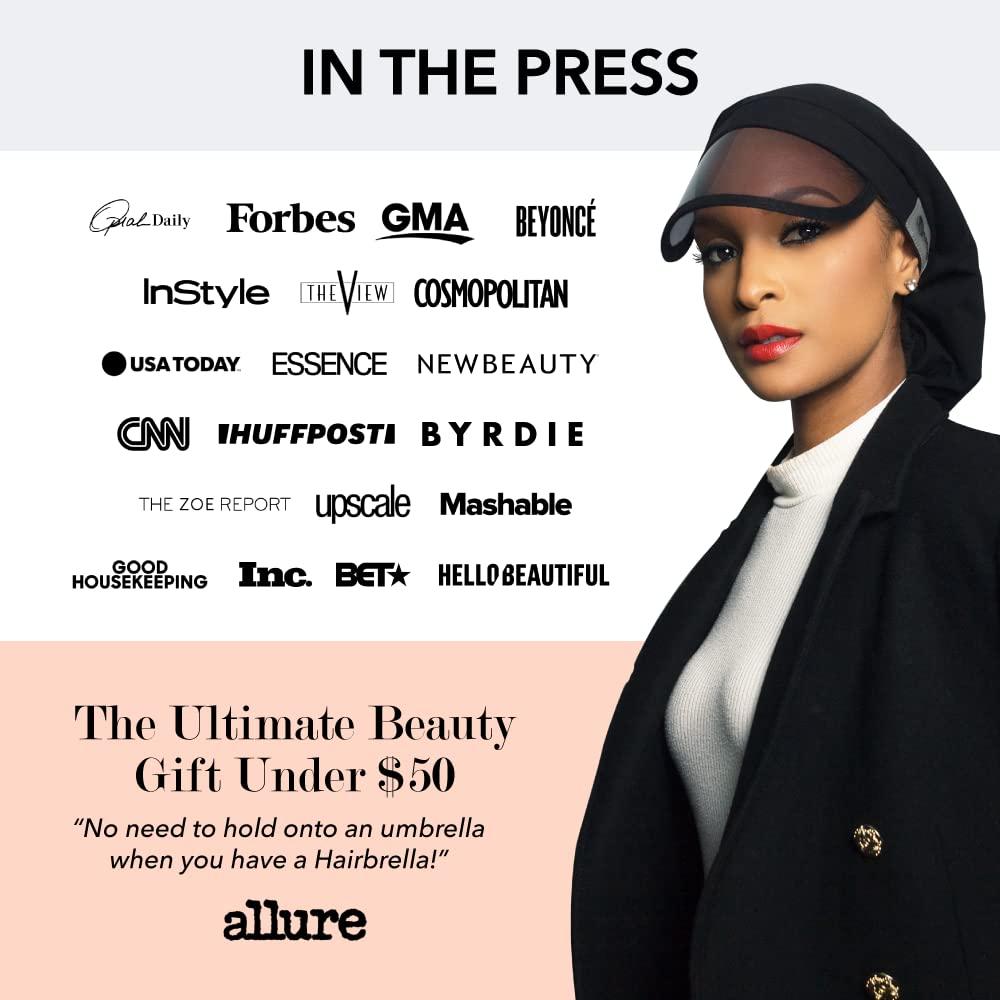 Hairbrella Hairbrella 100% Waterproof Rain Hat, Satin-Lined Cap, UV Sun Protection, Full Hair Coverage, Packable Travel Accessory Cranberry