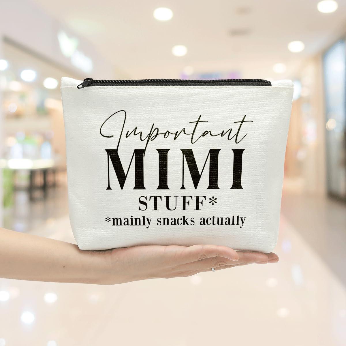 FBCCZEY FBCCZEY Mothers Day Mimi Gifts Grandma Grandmother Gifts for Mimi, Grandma Cosmetic Bag, Important Mimi Stuff Makeup Bag, Nana Mothers Day Birthday Retirement Gifts for Grandma Makeup Pouch