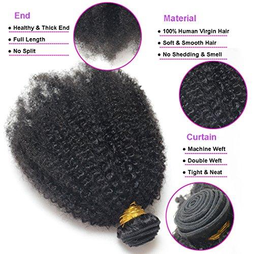Luwigs Luwigs Afro Kinky Curly 4B 4C Hair Extensions One Bundle Hair Weave Human Hair Bundles Afro Kinkys Curly Hair Bundles Natural Color (12 inches, Afro Kinky Curly 4B 4C)