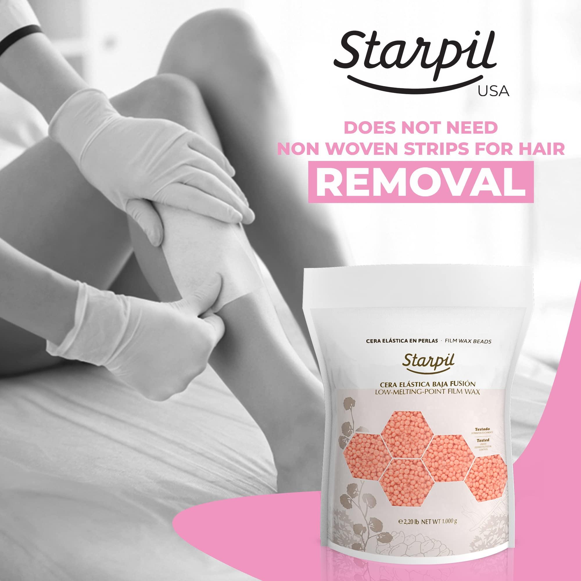 Starpil Starpil Wax 1000g / 2.2 lb Pink Hard Wax Beans for Painless Hair Removal, Stripless Wax Beads , Polymer Blend Low Temperature Wax for Face, Bikini, Brazilian, Legs, Underarm, Back and Chest.