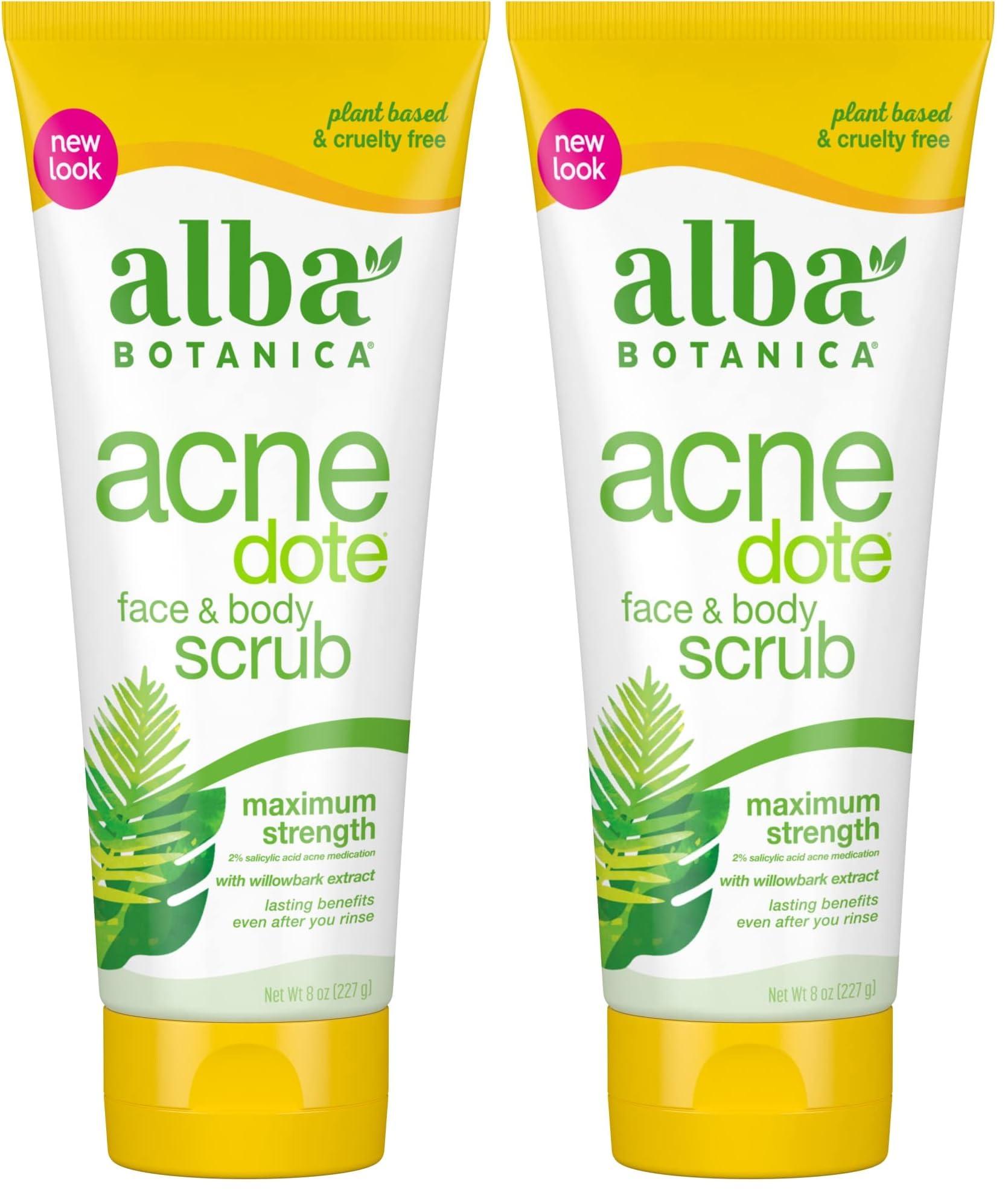 Alba Botanica Alba Botanica Acnedote Maximum Strength Face & Body Scrub, 8 Oz (Pack of 2)