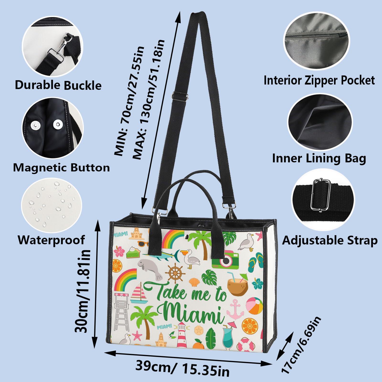 WZMPA WZMPA Miami Florida Travel Cosmetic Bag Miami Souvenir Gifts Take Me To Miam Zipper Pouch Bag Miami City Trip Gift (To Miami-TB)