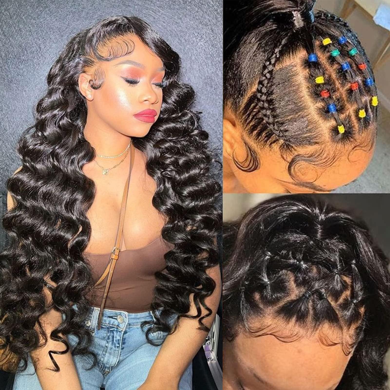 FASHION PLUS FASHION PLUS 15A Real Full Lace Human Hair Wigs Loose Wave HD Transparent Full Lace Wigs Human Hair Loose Deep Wave Full Handmade Invisible Whole Lace Wig Pre Plucked 180% Density Human Hair Wigs