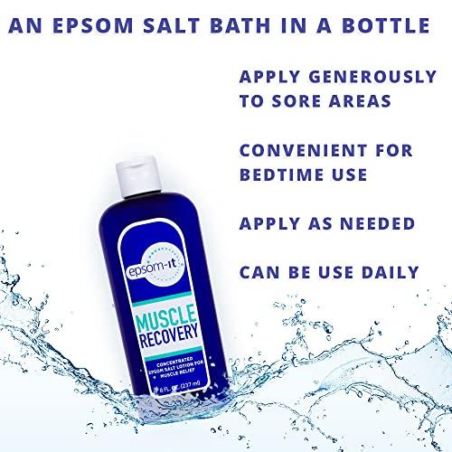 EPSOM-IT EPSOM-IT Soothing Muscle Lotion - Epsom Salt Magnesium Sulfate Cream Arnica for Muscle Stiffness, Discomfort, Topical Magnesium Lotion, Leg Cramps, Restless Legs, Knee and Achy Feet, 8.0 oz., 2-Pack