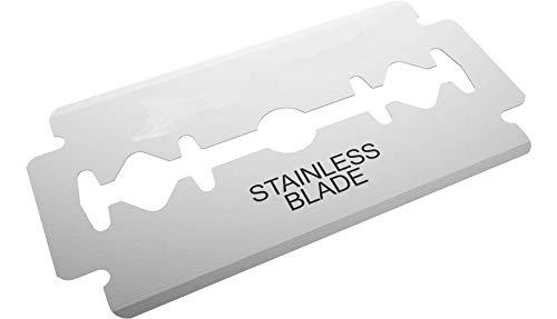 EcoQuality Mens Safety Razor Blades for Shaving - Double Edge Stainless Steel Razor Blades - Platinum Stainless Steel Double Edge Razor Blades - Precise, Smooth, Clean Shave and Barber Shops (50)