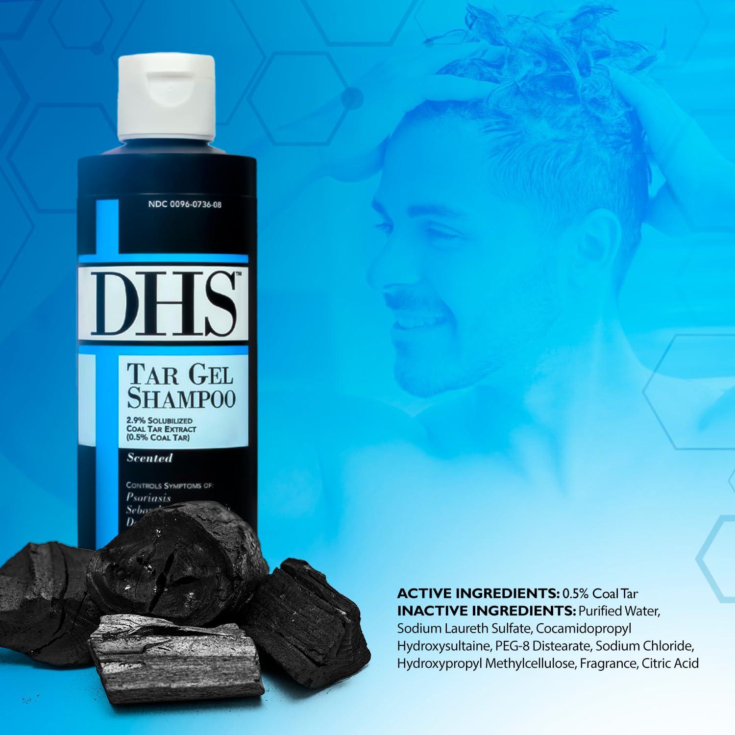 DHS DHS Person & Covey T Gel Shampoo - Anti Dandruff Shampoo, Mildly Scented Psoriasis Shampoo - 8 Fl. Oz. - Refined Coal Tar Gel Formula, Scalp Psoriasis Shampoo, Deep Cleansing Rich Lather