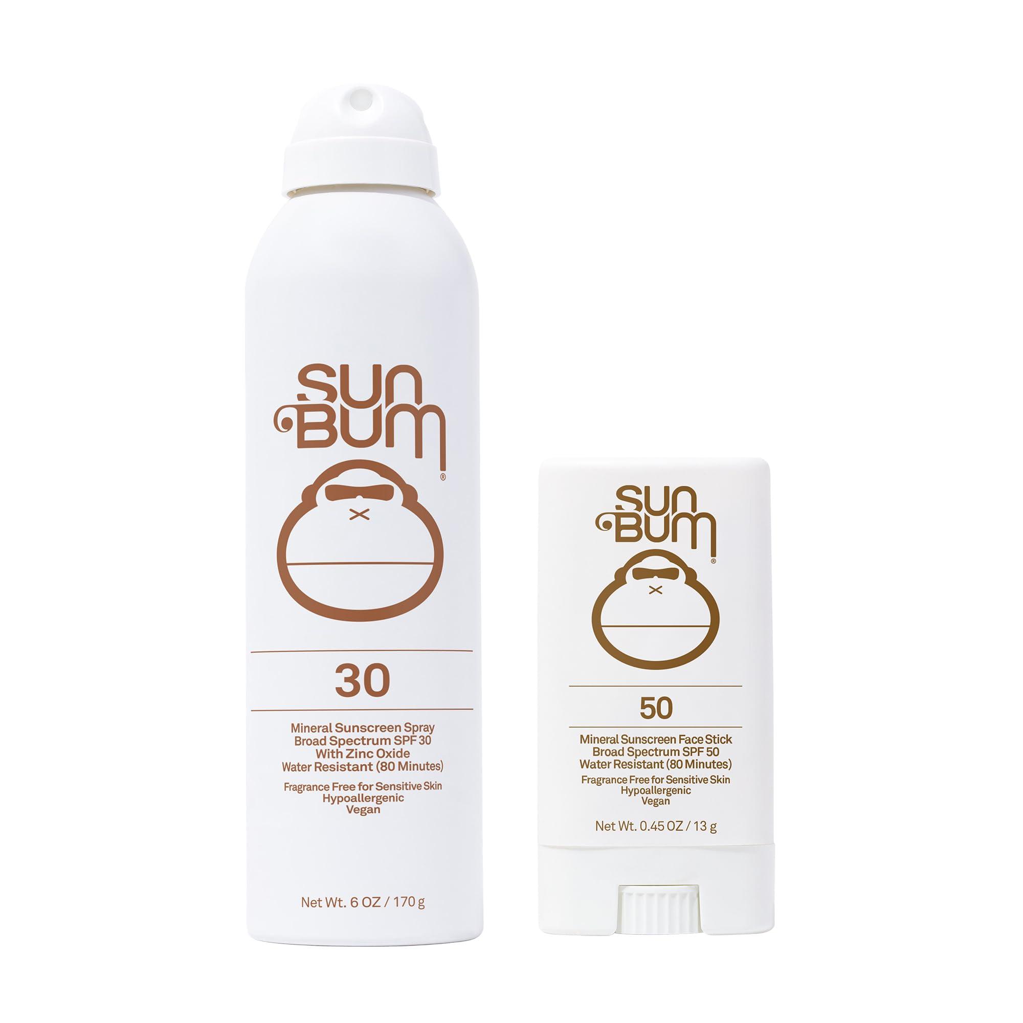 Sun Bum Sun Bum Sun Bum Mineral Spf 30 Sunscreen Spray and Spf 50 Face Stick Vegan and Reef Friendly (octinoxate & Oxybenzone Free) Broad Spectrum Zinc Sunscreen With Uva/uvb, 2 Count