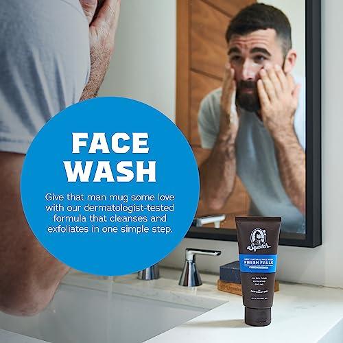 Dr. Squatch Dr. Squatch Men\'s Face Wash and Bar Soap Bundle - Exfoliating Face Wash made with Natural Ingredients - Fresh Falls Face Wash and Fresh Falls, Cedar Citrus, and Spearmint Basil Bar Soap