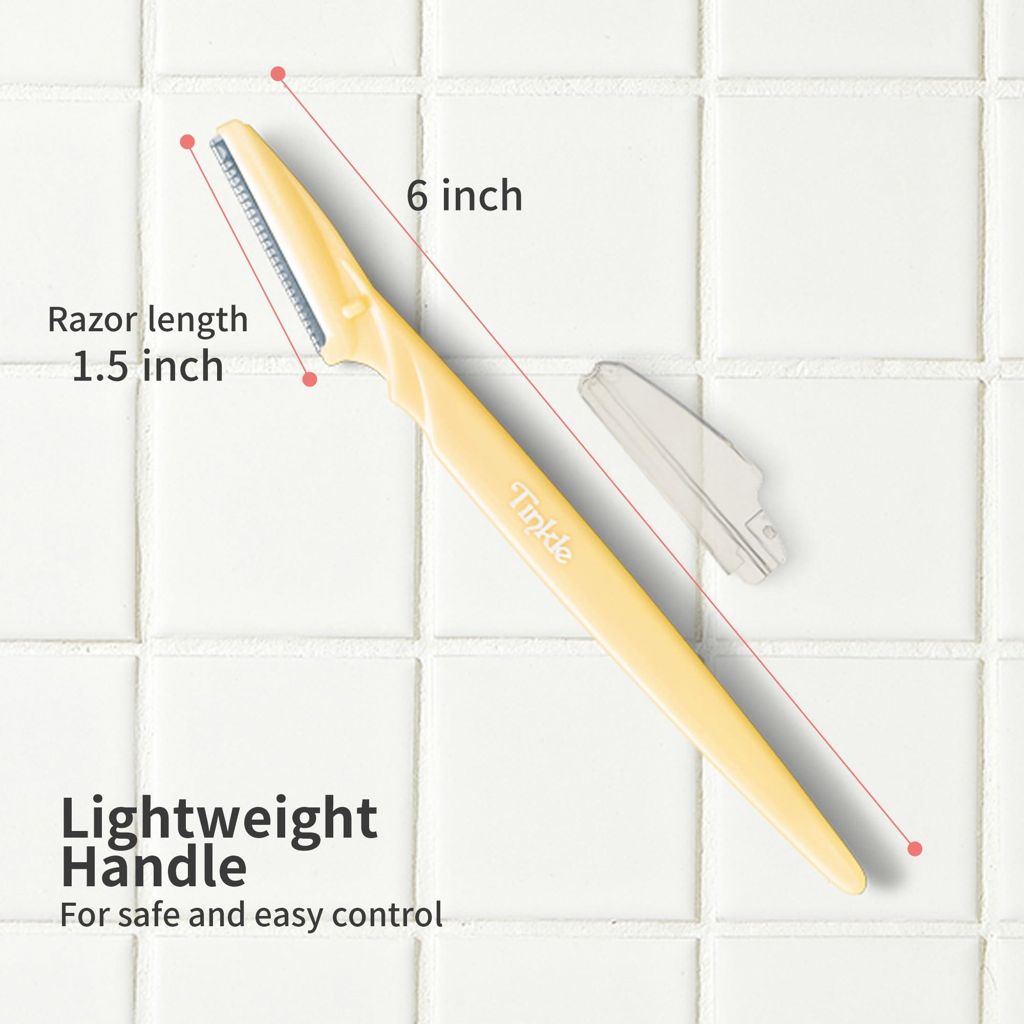 Tinkle Tinkle Dermaplaning Tool 6 razors | Dermaplane, Eyebrow Razor, Facial Razor, Face Razor Peach Fuzz Remover, Exfoliating Face With Stainless Steel Safety Cover for Sensitive Skin, Easter Gift