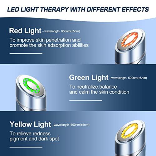 MiSMON MiSMON High Frequency Facial Machines, 4 in 1 Facial Massager Micro-Current Light Therapy Device for Face
