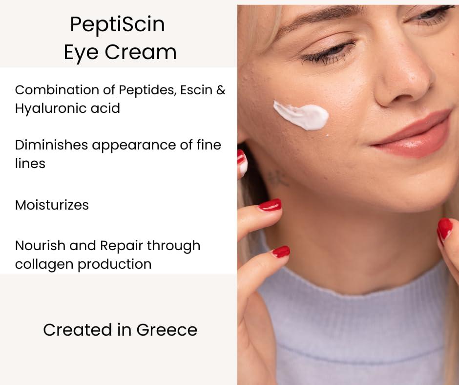 Noravite Noravite PeptiScin - Peptide Eye Cream with Hyaluronic Acid and Escin | Rich Moisturizing Dark Circle Eye Cream | Brightens and Tones - 1.01 Ounce
