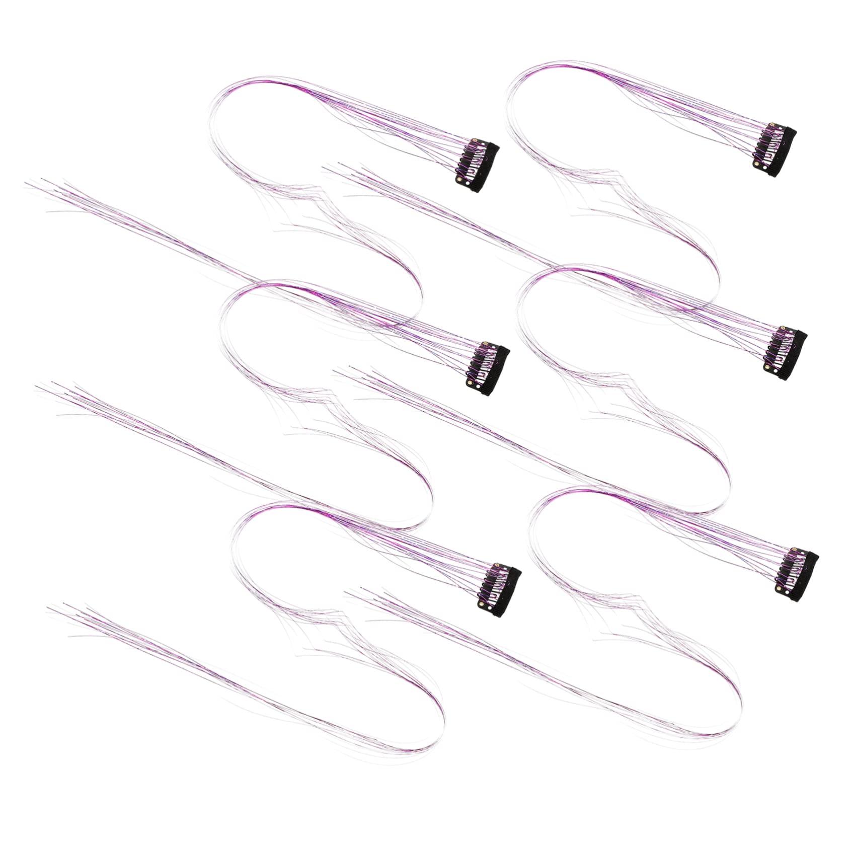 Beavorty Beavorty 30 pcs shiny wig piece hair tinsel kit for girls sparkly braiding hair glitter extensions hair glitter outfit tinsel hair extensions violets to stretch purple thread