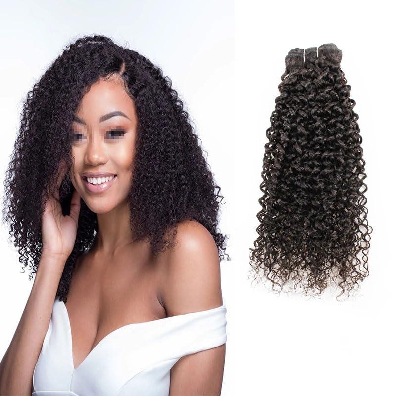 Hgvcfcv Kisshair Natural Color Jerry Curl Hair Bundles 300G/Lot Indian Curly Human Hair 10-26 Inch Remy Hair Extension