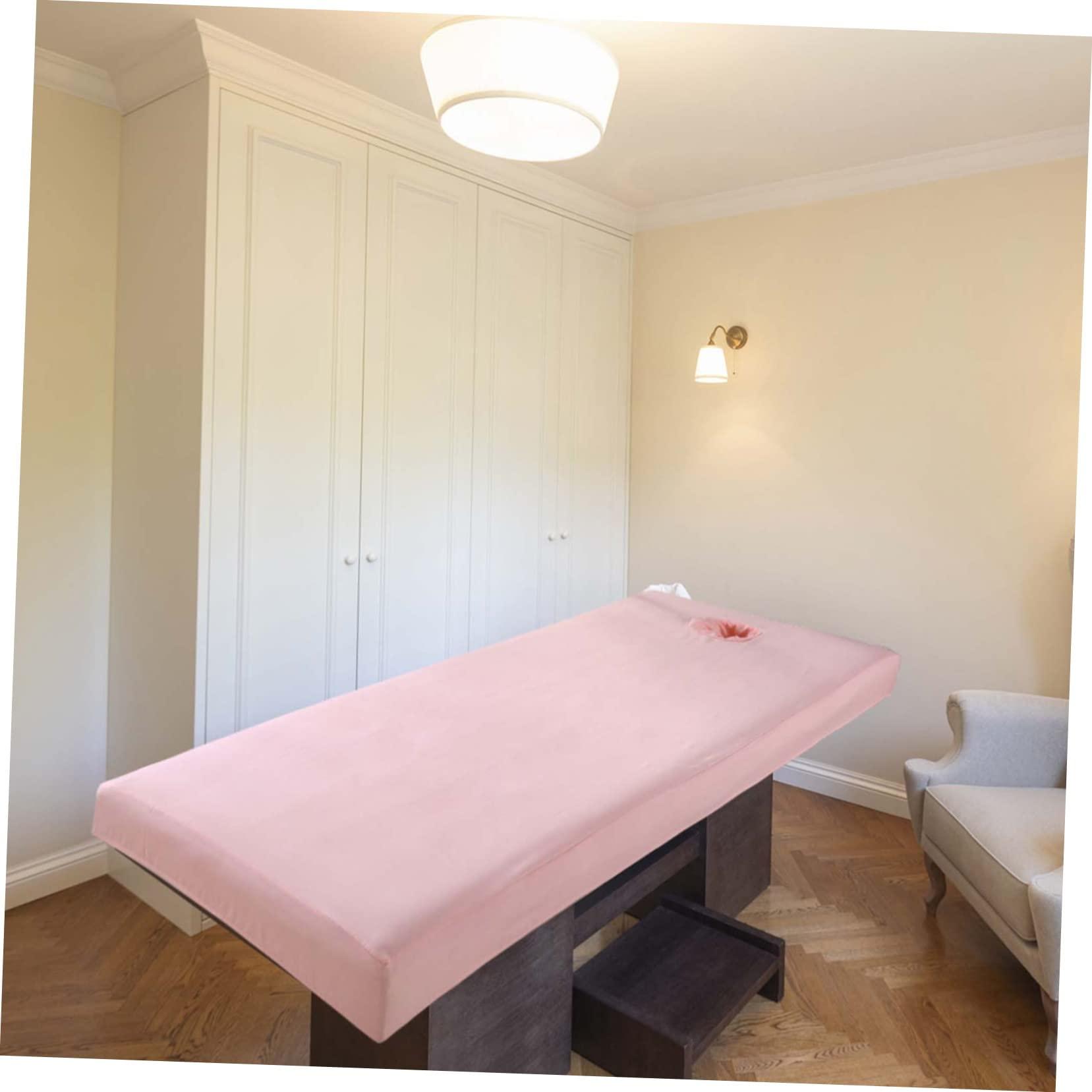 NOLITOY NOLITOY Massage Bed Cover Salon Bed Sofa Covers Table Cover for Massage Bed Stretch Sofa Cover Massage for Bed Massage Couch Cover Massage Table Blanket Pink Knitted Cotton Spa Accessories