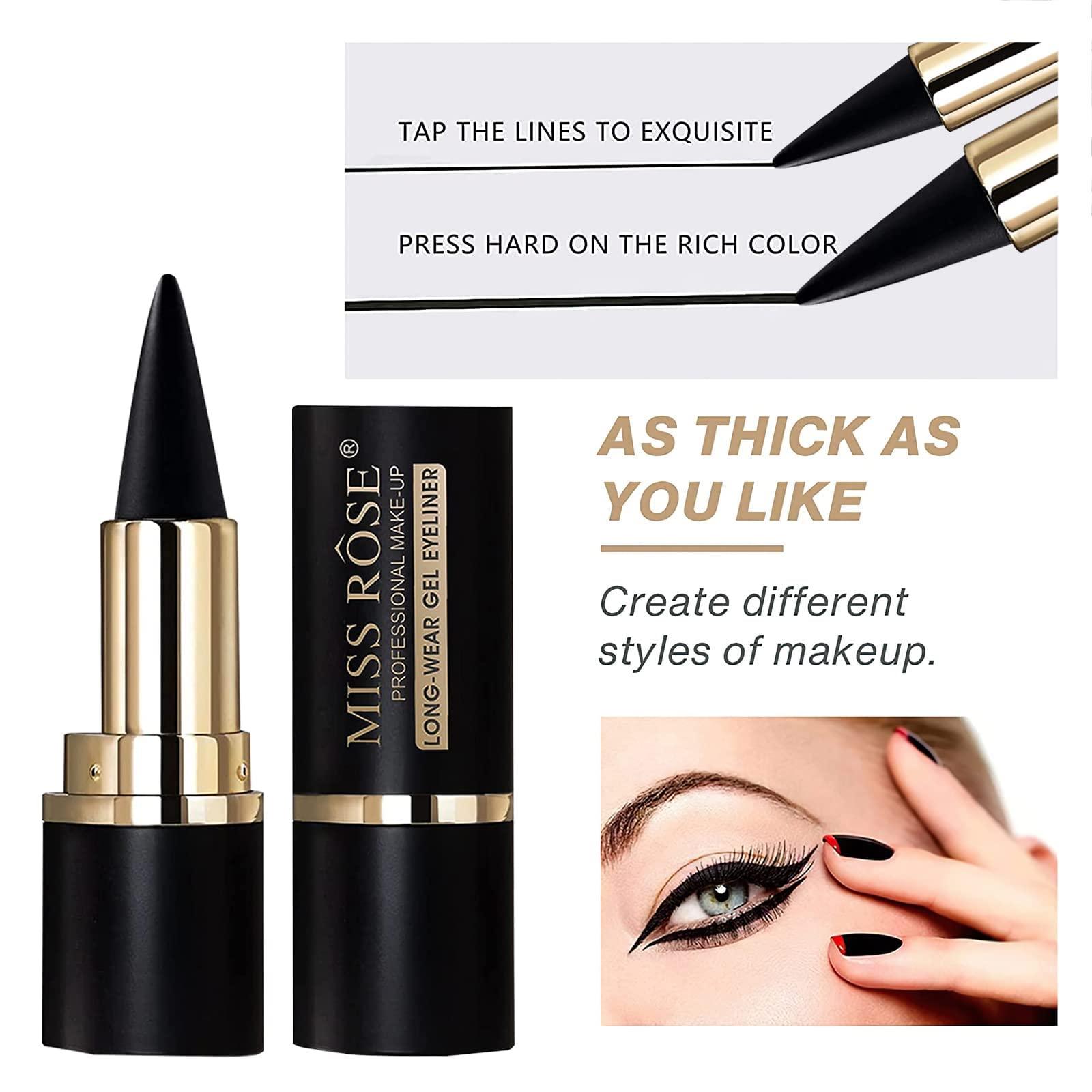 Miss Rose Miss Rose M Gel Eyeliner, Black Eyeliner Pencils, delineador de ojos contra el agua, Easy to Use, Eye Makeup for Women (Premium Black)