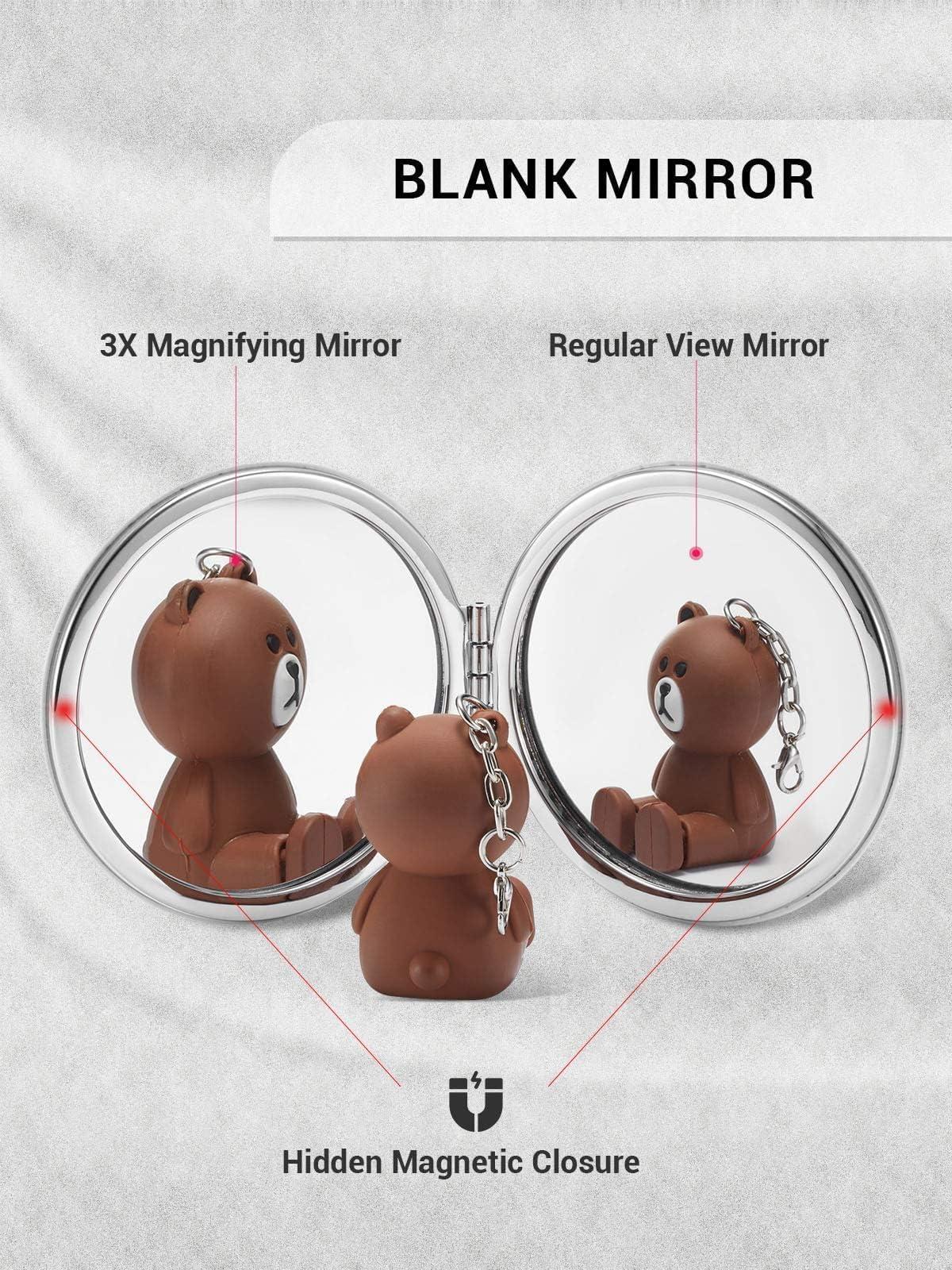 Getinbulk Getinbulk Compact Mirror Bulk, Set of 12 Round Double-Sided 1X/3X Magnification PU Leather (Black, 2.8")