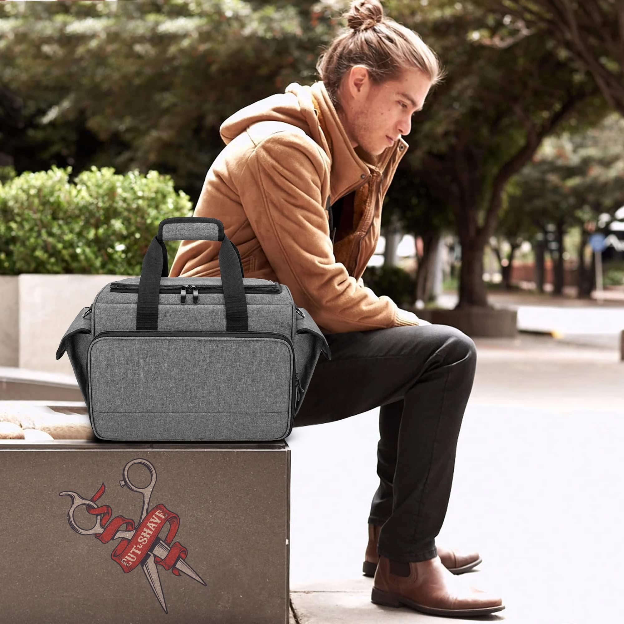 BAFASO BAFASO Barber Case with Adjustable Dividers, Tattoo Case Holds Tattoo Supplies, Travel Barber Case Holds Various Hair Cutting Tools (Bag Only), Gray