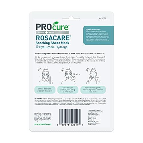 PROcure PROcure Rosacare Soothing Sheet Face Mask with Hyaluronic Hydrogel for Rosacea Symptoms, 2 Masks