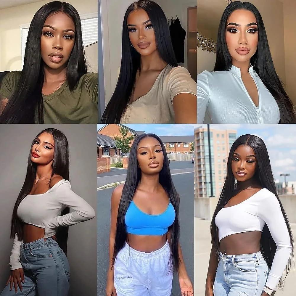 YOUNGHANN Human Hair Bundles Natural Black Color Straight Human Hair Bundles 8A Grade Unprocessed Brazzilian Virgin Hair 3 Bundles 12 12 12 Inch Straight Bundles Human Hair Weave