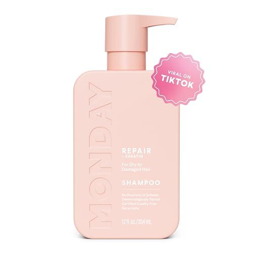 MONDAY HAIRCARE MONDAY HAIRCARE Repair Shampoo 12oz for Dry to Damaged Hair, Made with Keratin, Coconut Oil, Shea Butter and Vitamin E (350ml)