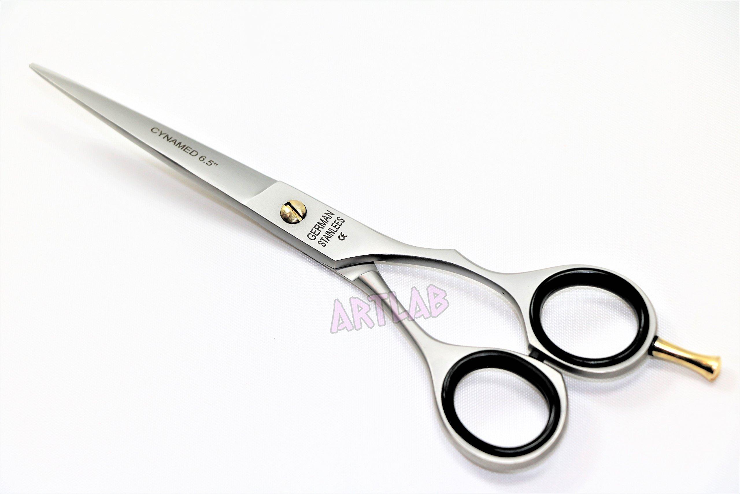 Cynamed Lot Of 2 German Professional Hair Cutting Scissors Barber Hairdressing Scissors With Sand Finish Size 6.5\" & 6\" (Cynamed)