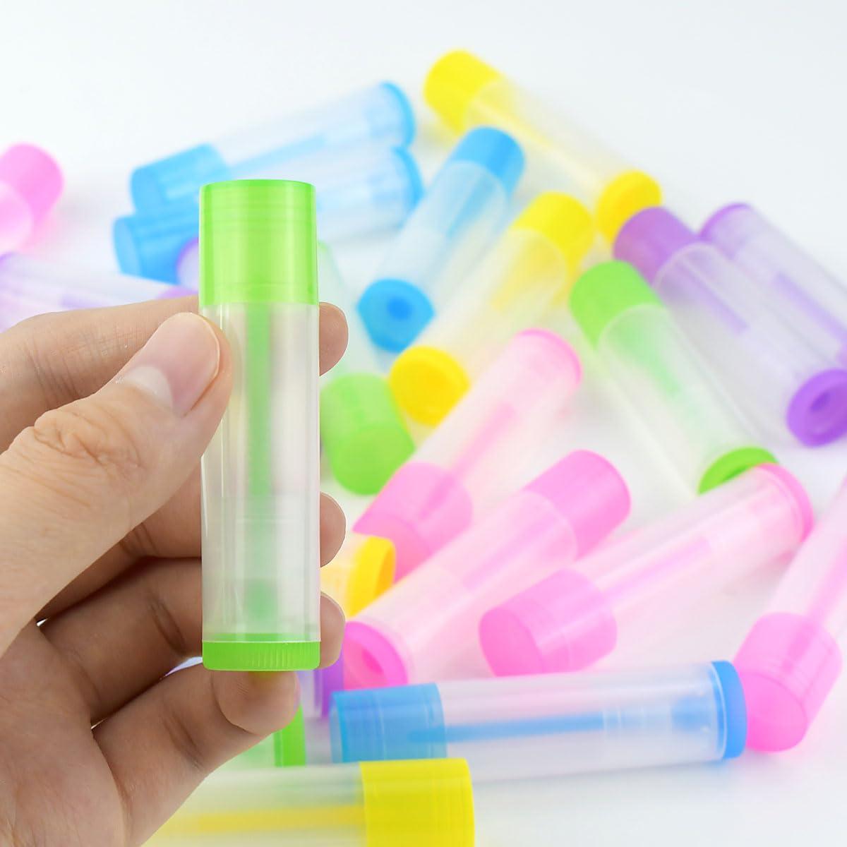 TKYPZY 25 Pcs Clear Empty Lip Balm Tubes Lip Balm Containers Lipstick Container with Caps DIY Lip Balm Tubes Refillable Lip Balm Tube for Homemade Lip Gloss Lipstick 5.5Ml Plastic Lip Balm Containers