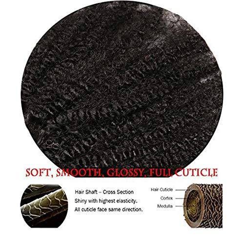 SAEIALL Brazilian Afro Kinky Curly Hair 8-22inch 4B4C 1 Bundle 100g Brazilian Virgin Remy Human Hair Weaves Natural Black Color (1 bundle 18inch, natural black)