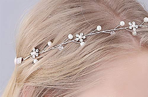 BesYouSel BesYouSel Bridal Headband Plum Blossom Rhinestone Bride Headdress Hair Hoop Simple Bridesmaid Head-wear Accessories Jewelry Hair Bands for Women and Girls,Gold,Pack of 2