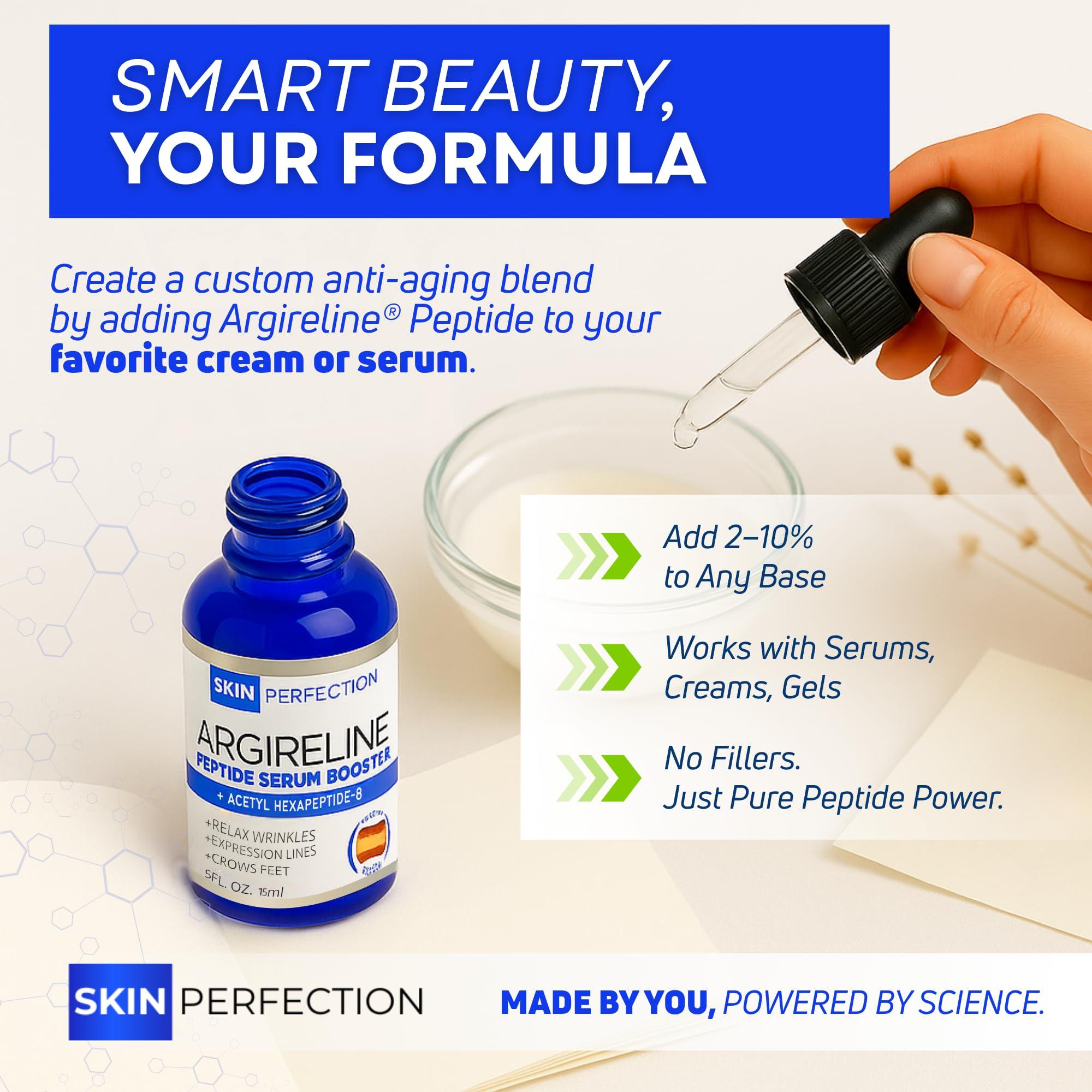 Skin Perfection Skin Perfection Argireline Serum - Peptides Serum for Face with Acetyl Hexapeptide-8 for Fine Lines & Wrinkles - Diy Anti Aging Argireline Booster Solution Mix with Any Skincare Products 0.5oz