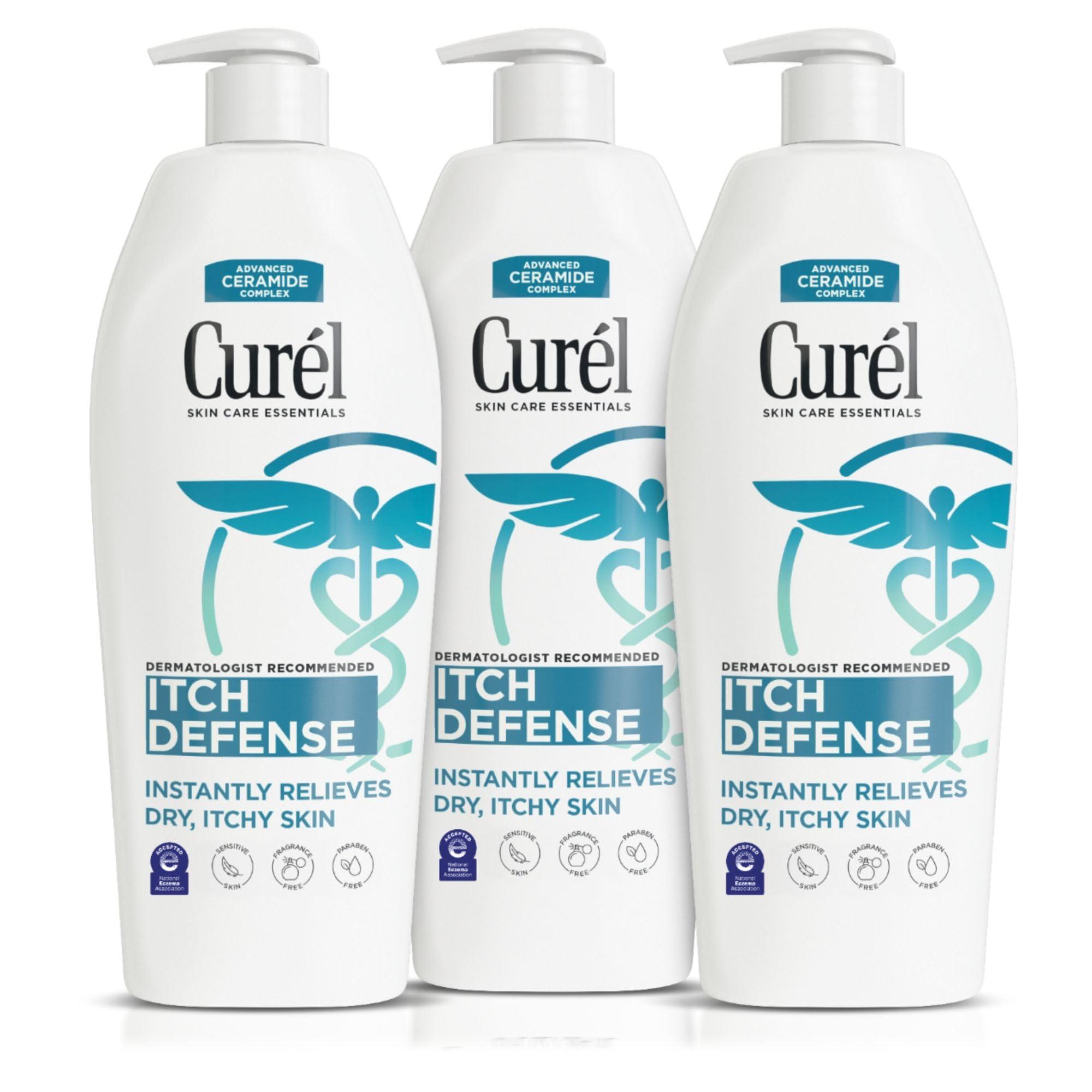 Curel Curel Itch Defense Calming Body Lotion, Moisturizer for Dry, Itchy Skin, Body and Hand Lotion, with Advanced Ceramide Complex, Pro-Vitamin B5, Shea Butter, 13 Oz, Pack of 3