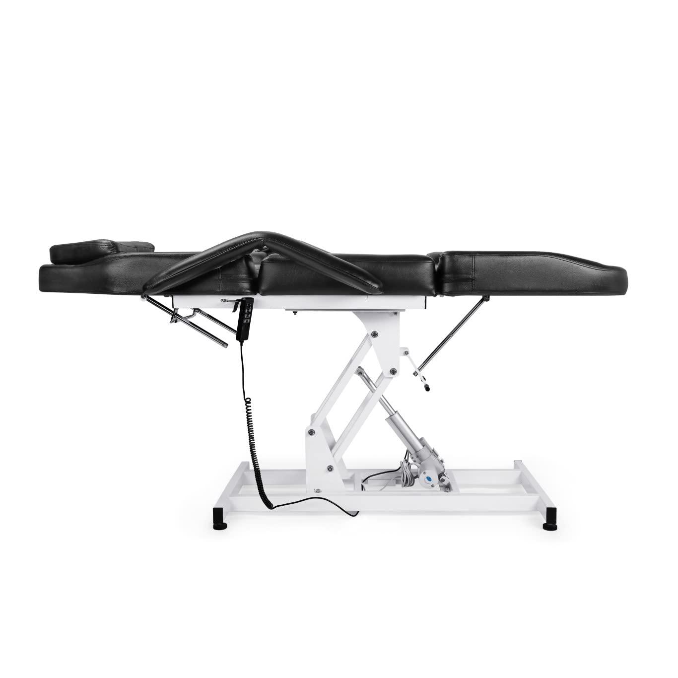 Beautymega Beautymega Black Electric Beauty Bed Spa Styling Salon Beauty Chairs Massage Hydraulic Pump Cutting Chairs Reclining All Purpose Tattoo Equipment