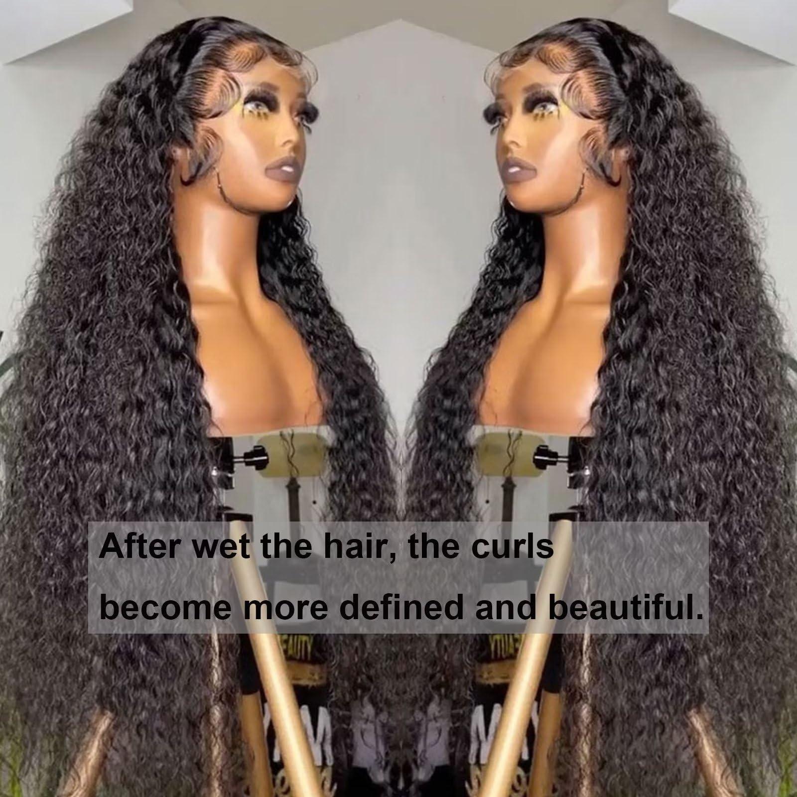 Lemoda Lemoda 12A 13x4 Water Wave Full Lace Frontal Virgin Human Hair Wigs Deep Wave 13x4 HD Lace Front Wigs Wet and Wavy Human Hair Wig 32inch