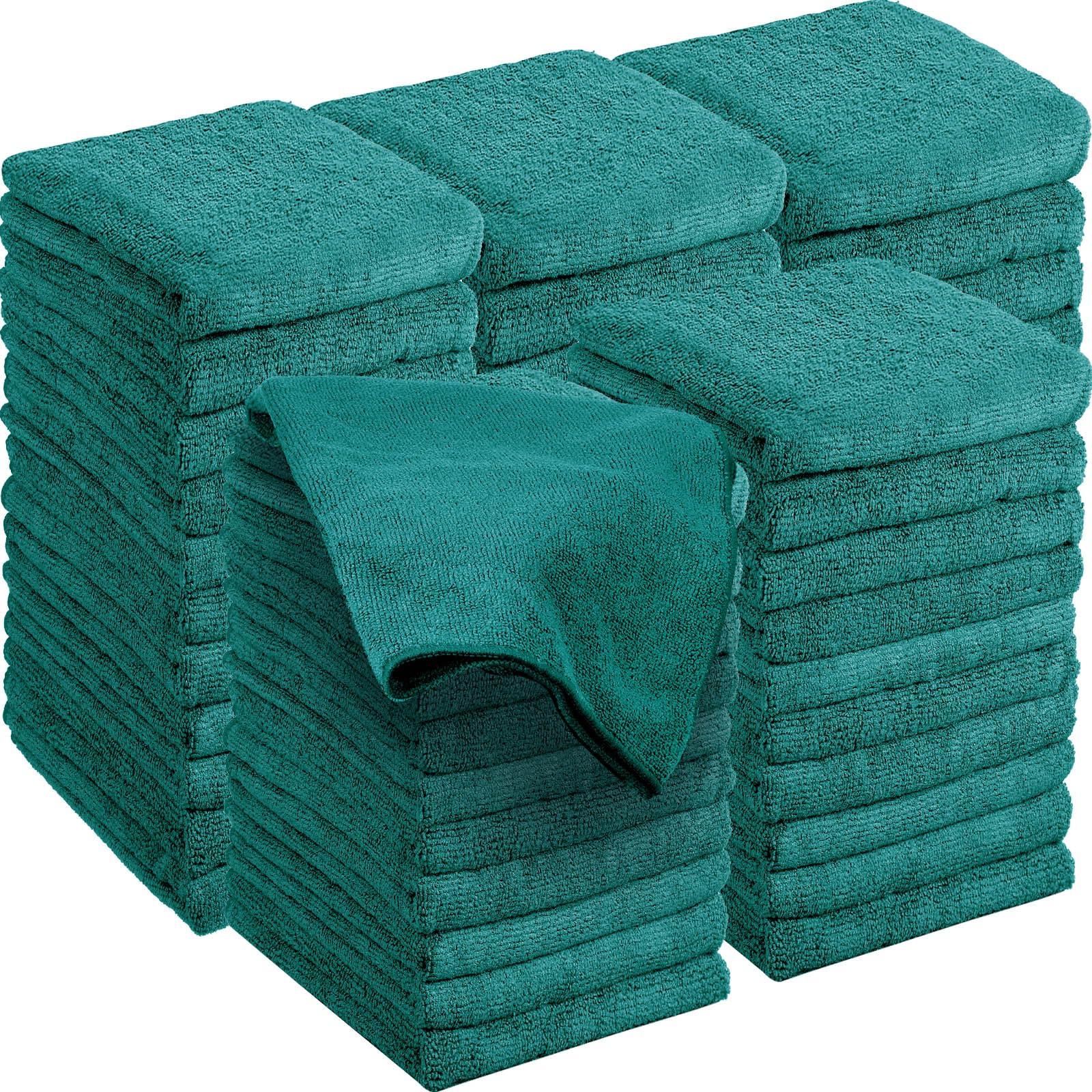 Panelee 36 Packs of Bleach Proof Towels Microfiber Absorbent Salon Towels Bleach Resistant Salon Hand Towels for Gym, Bath, Spa, Shaving, Shampoo, Home Hair Drying, 16 x 28 Inches (Dark Green)