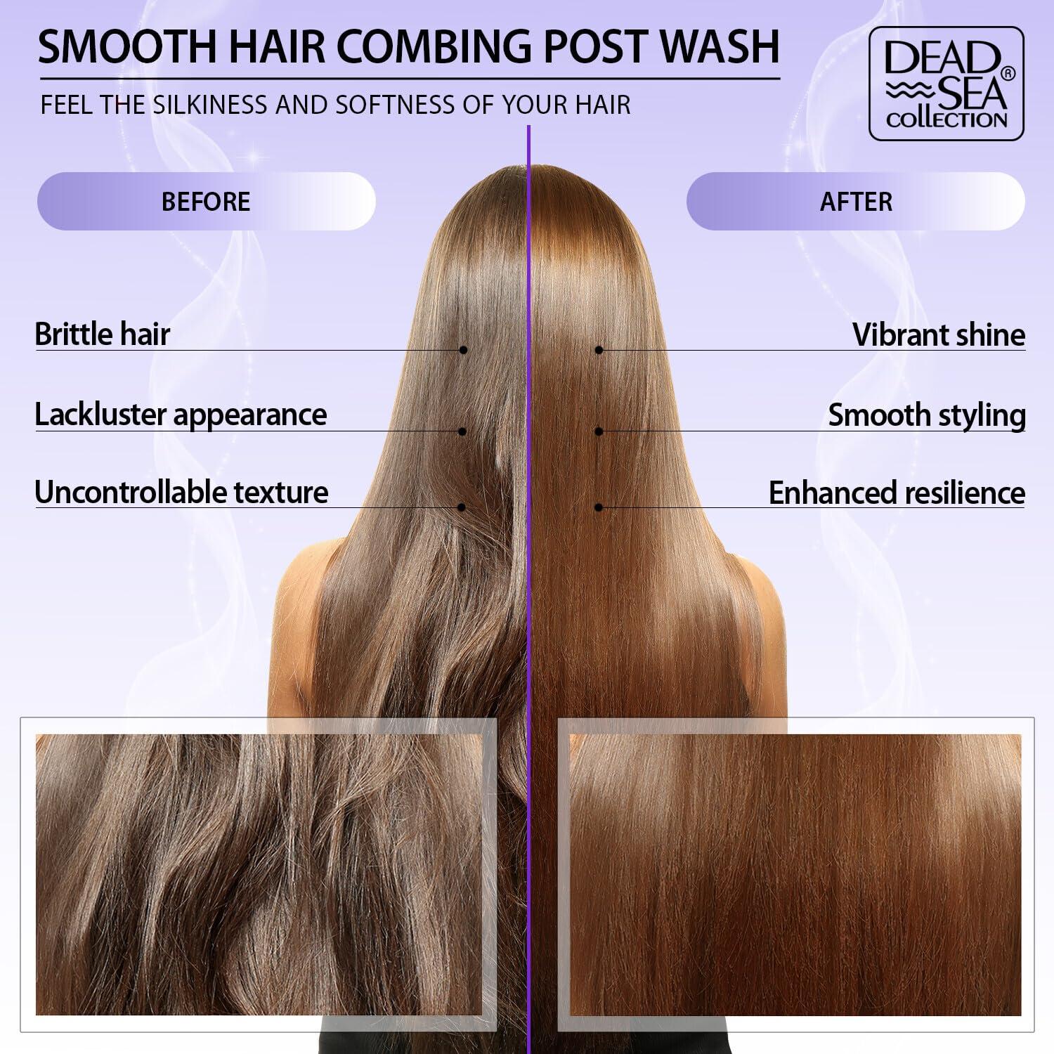 Dead Sea Collection Dead Sea Collection Shampoo and Conditioner Set for Strengthening and Volume - Pure Dead Sea Minerals and Keratin Nutrition, Repair and Shine - Pack of 2 (33.8 & 30.6 Fl. Oz)