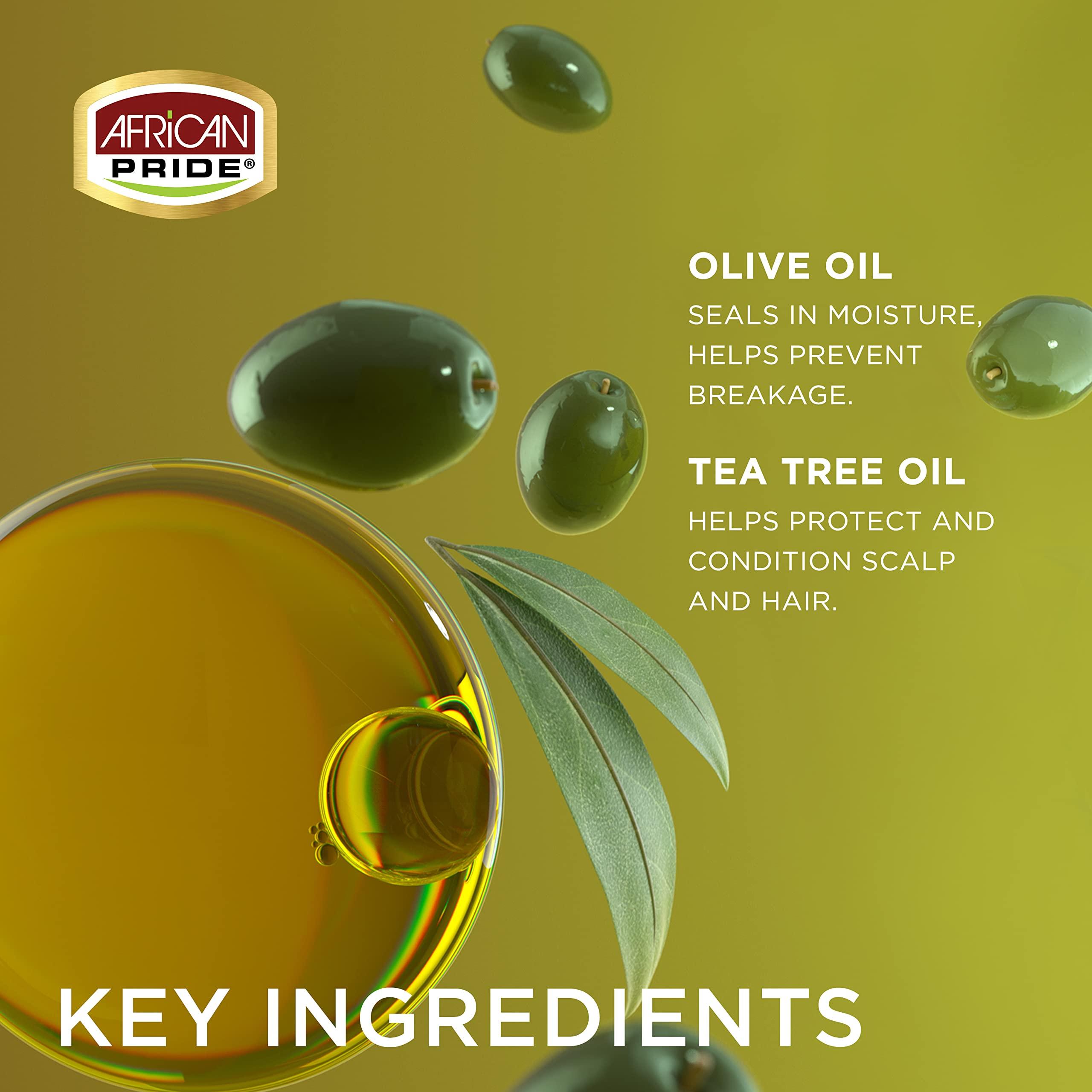 African Pride African Pride Olive Miracle Non-Flaking Foam Setting Hair Mousse (3 Pack), Long-Lasting Frizz & Shine Control for Curls, Braids, Weaves, Wigs, Waves & Wraps, 8.5 oz