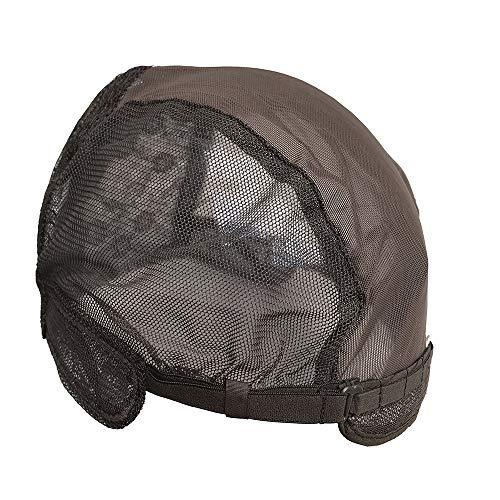 Furun Double Lace Wig Cap for Making Wigs with Adjustable Straps on the Back Swiss Lace Hairnet (Large 23.5inch, Dark Brown)