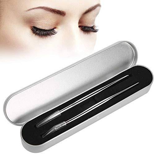 Gerioie Eyelash Tweezers, Stainless Steel Anti-Skid Eyelash Grafting Tweezers, Durable for Easy To Handle Grafting, Splitting, Parting Individuals Eyelash Artists
