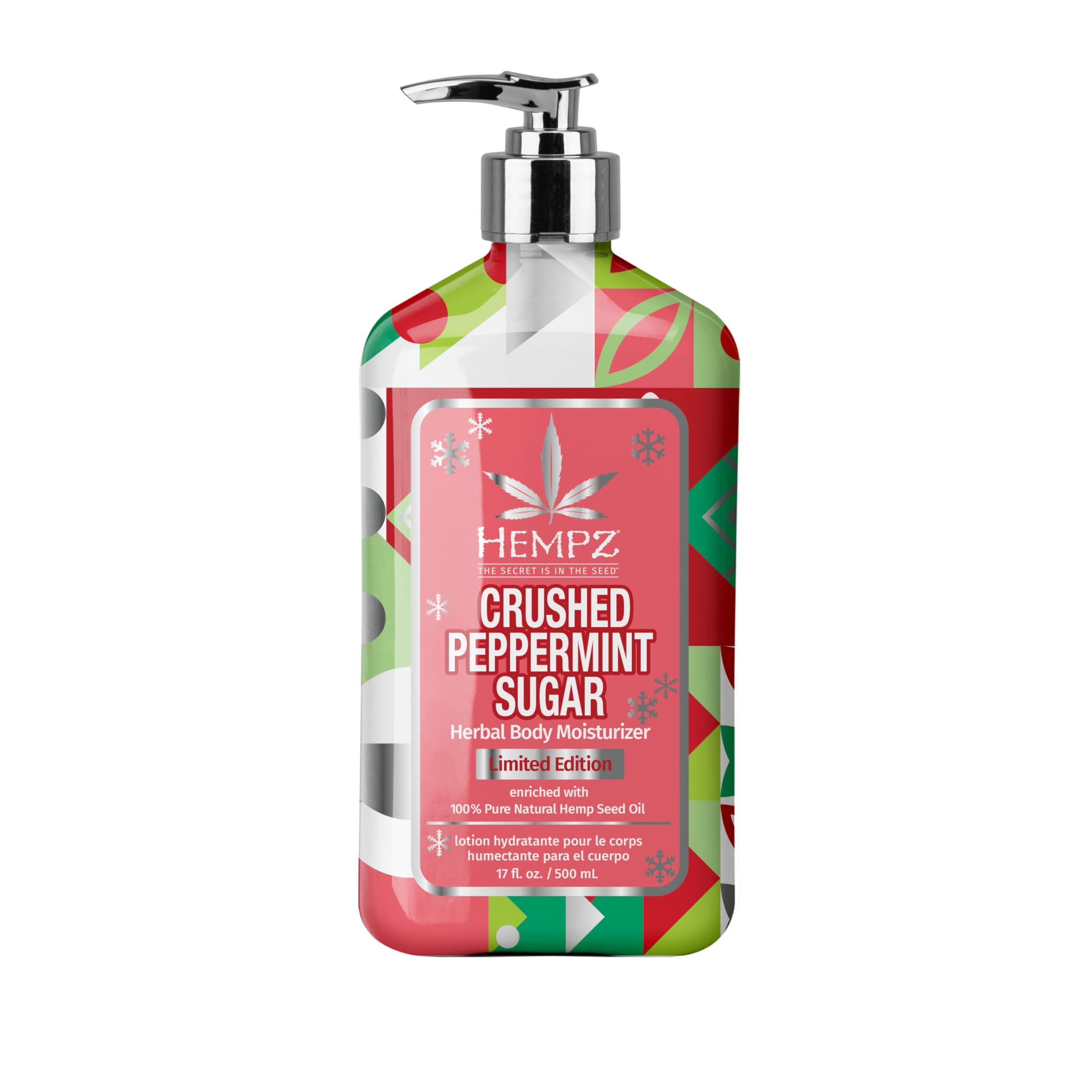Hempz Hempz Crushed Peppermint Sugar Body Lotion, Moisturizer for men and women, Holiday Gifts, 17 oz