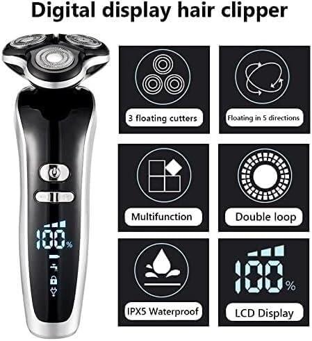 YQYBF YQYBF Electric Razor for Men\'s, Electric Shaver 4D for Men Electric Hair Clipper USB Rechargeable Professional Hair Trimmer Hair Cutter for Men Adult Razor