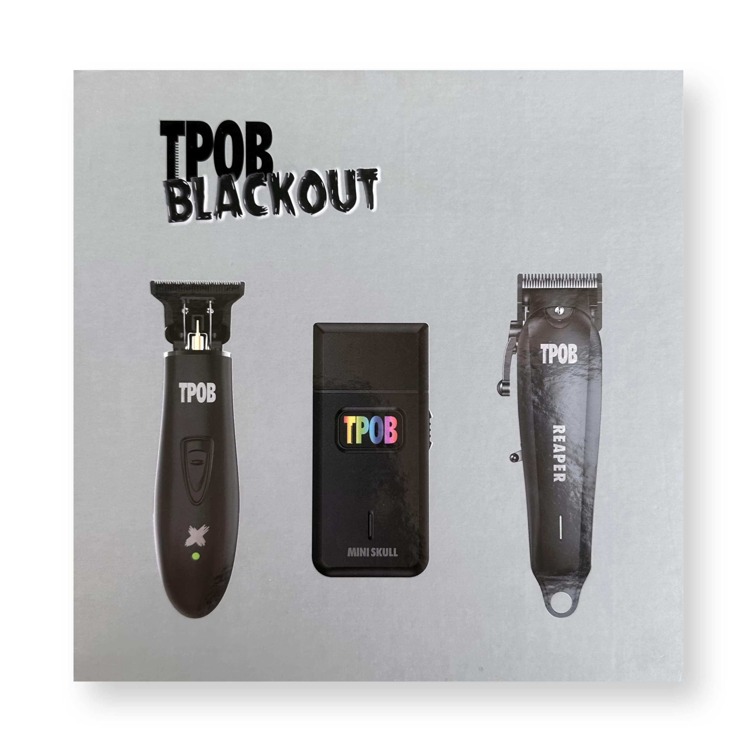 TPOB TPOB Slime 2 Black Clipper Trimmer Shaver Set Barber Hair Clippers for Men 6800 RPM with Rubber Case